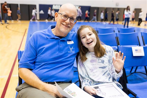 School-wide assembly with Veterans and their families. 